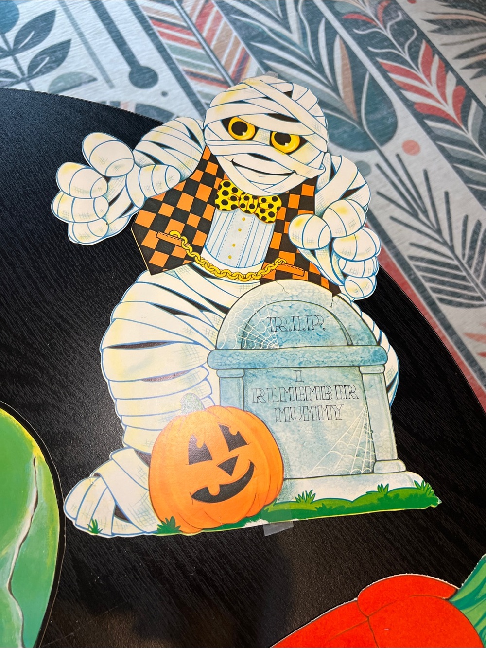 Vintage Halloween Diecut Cutout Lot Wall Hangings Mummy Witch Pumpkin - Picture 7 of 10